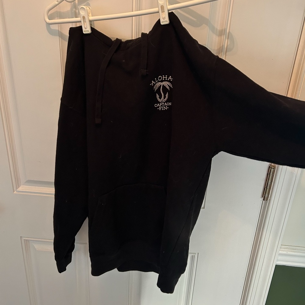 Black captain fin hoodie